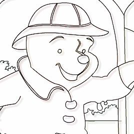 Привет, Пух: онлайн раскраска - Welcome Pooh Online Coloring Page