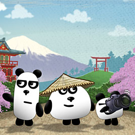 3 панды в Японии