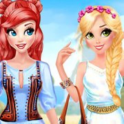Игра Игра Принцессы Диснея: бохо чики Ариэль и Рапунцель