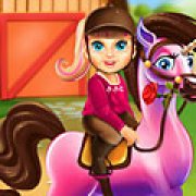 Игра Игра Малышка Барби супергерой уход за пони