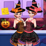 Игра Игра Эльза и Анна готовят Хэллоуин торт