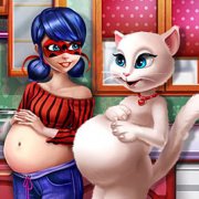 Игра Игра Леди Баг и говорящая Анжела беременные подруги